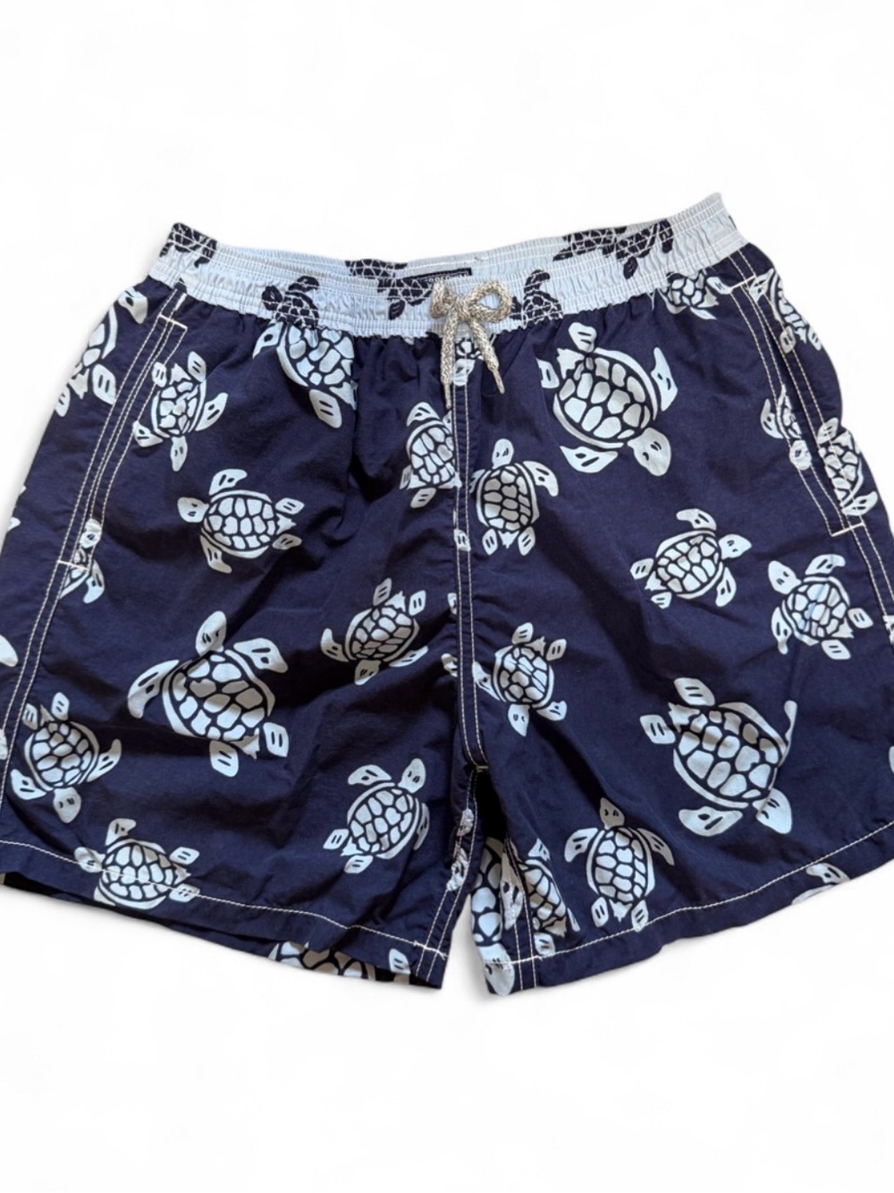 Vilebrequin navy blue iconic turtles swim shorts boys size 14